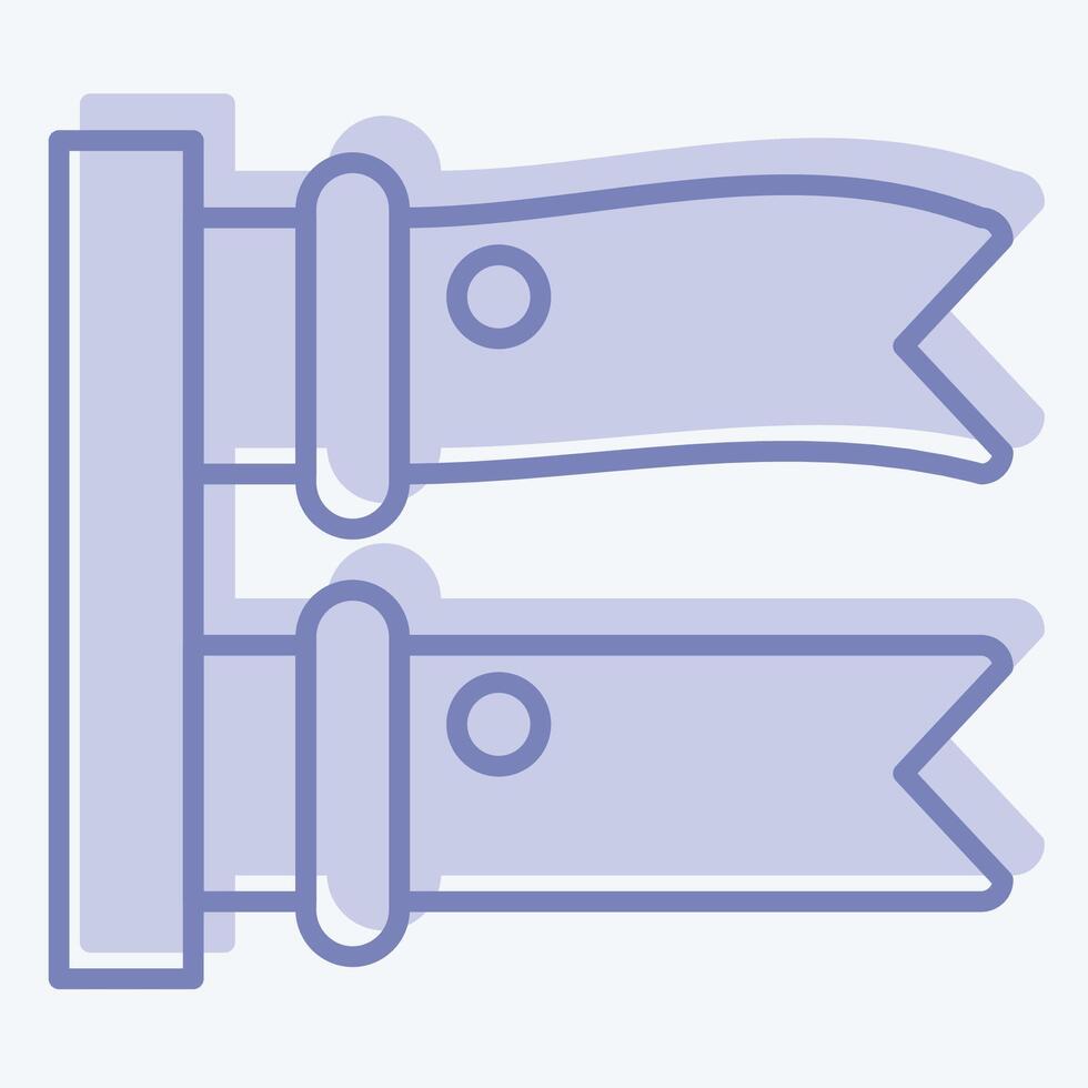 Icon Koinobori. related to Japan symbol. two tone style. simple design illustration. vector