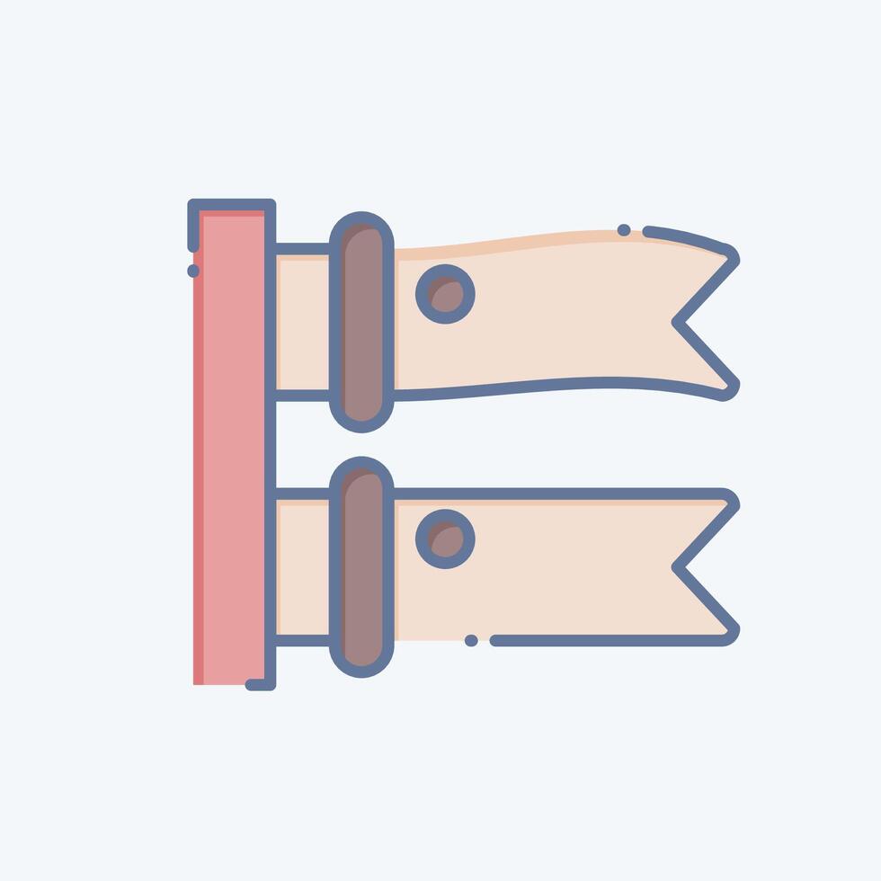 Icon Koinobori. related to Japan symbol. doodle style. simple design illustration. vector