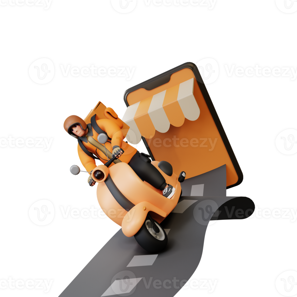 Your Order Delivery 3D Illustration for App,Web,etc png