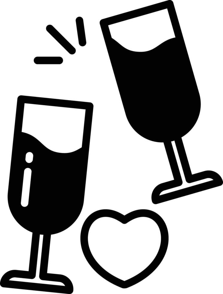 Wine Glass glyph and line vector illustration