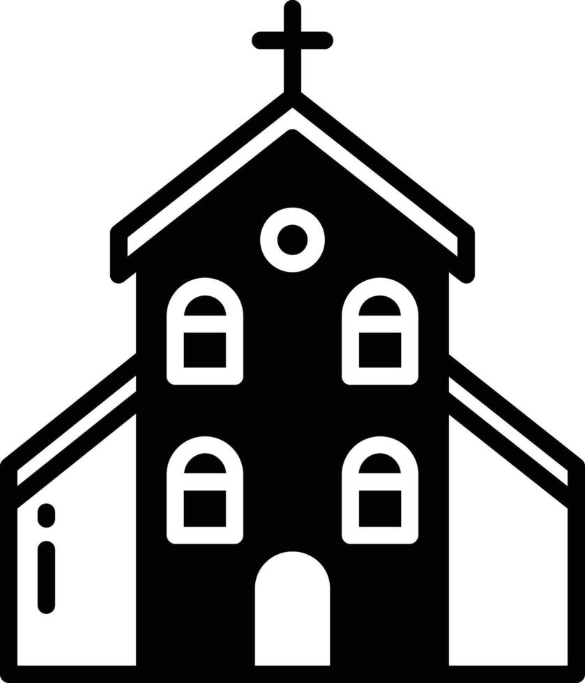 Church glyph and line vector illustration