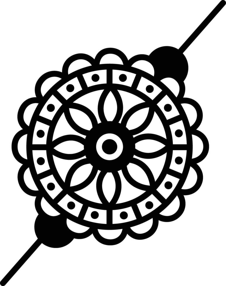 Rakhi glyph and line vector illustration