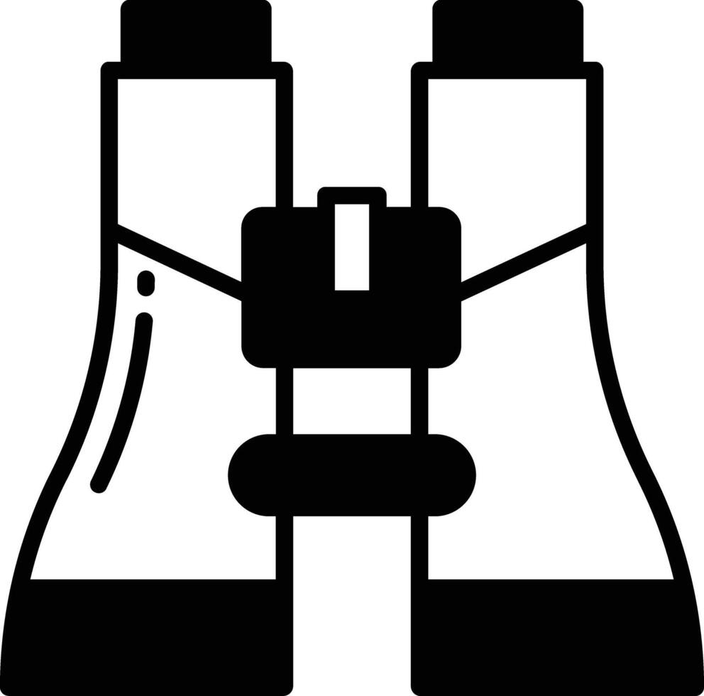 Binoculars glyph and line vector illustration