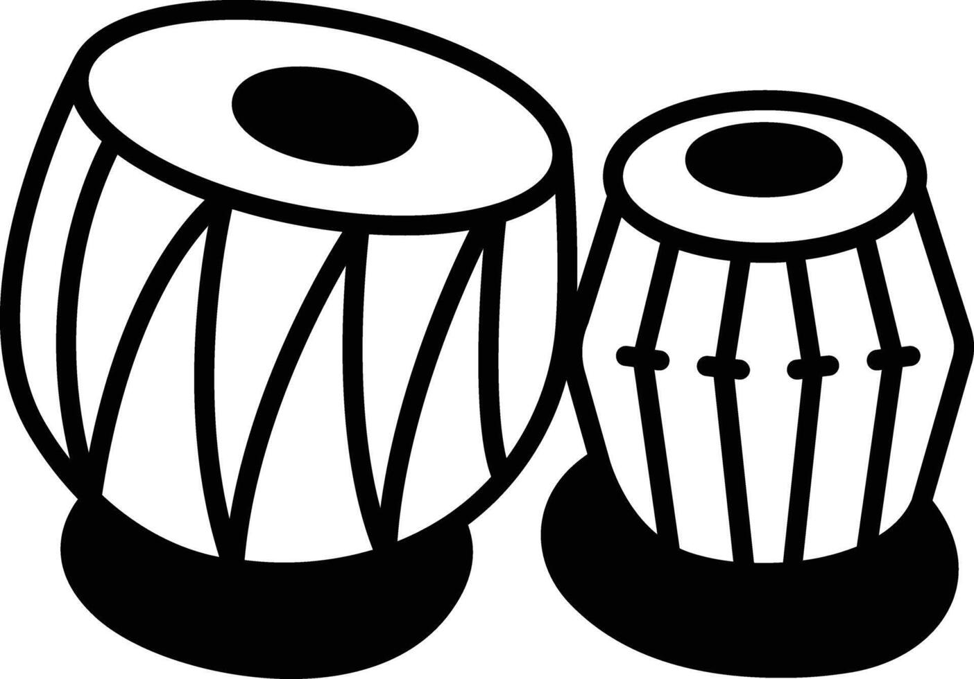 Tabla glyph and line vector illustration