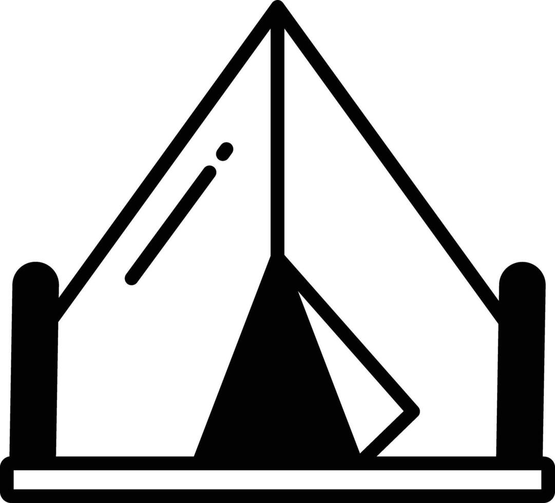 Tent glyph and line vector illustration