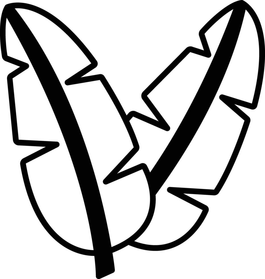 Banana Leaf glyph and line vector illustration