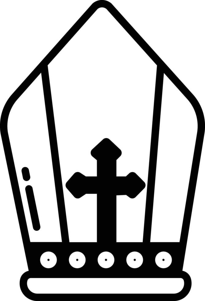 Pope glyph and line vector illustration