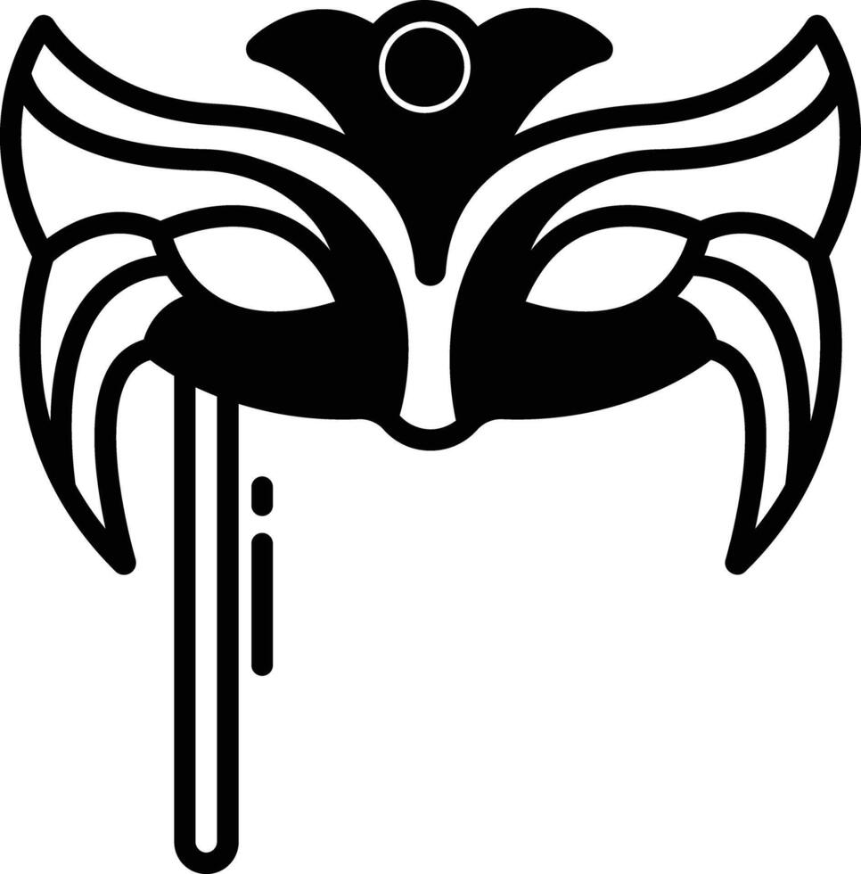 Mask glyph and line vector illustration