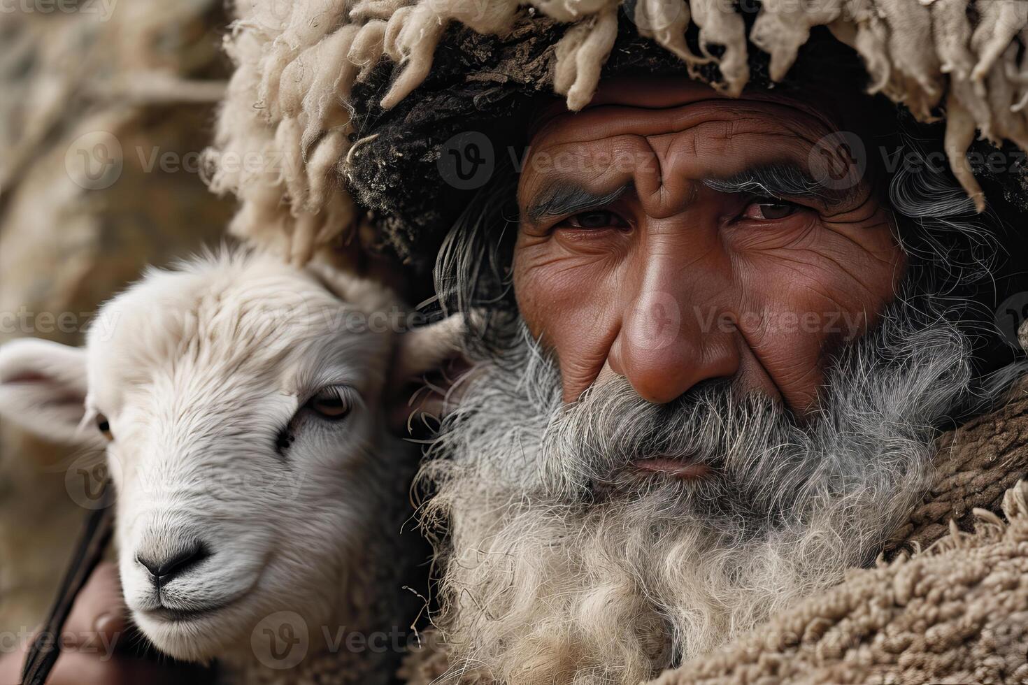 AI generated Divine Jesus lamb god surrendered. Generate Ai photo