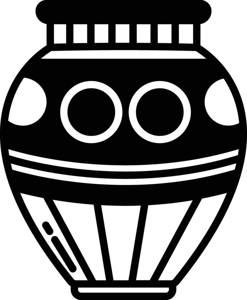 Vase glyph and line vector illustration