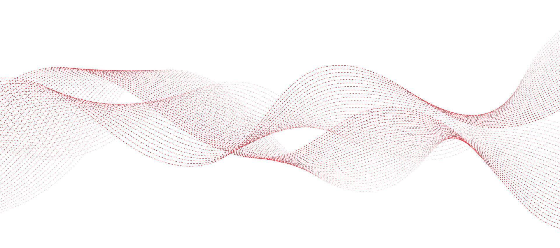 abstract vector red wave lines on white background