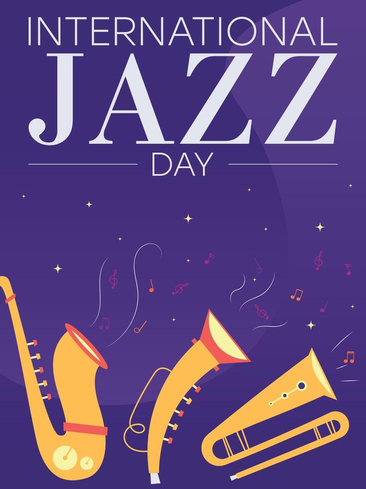 internacional jazz día póster vector