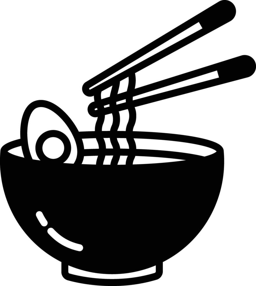 Ramen glyph and line vector illustration
