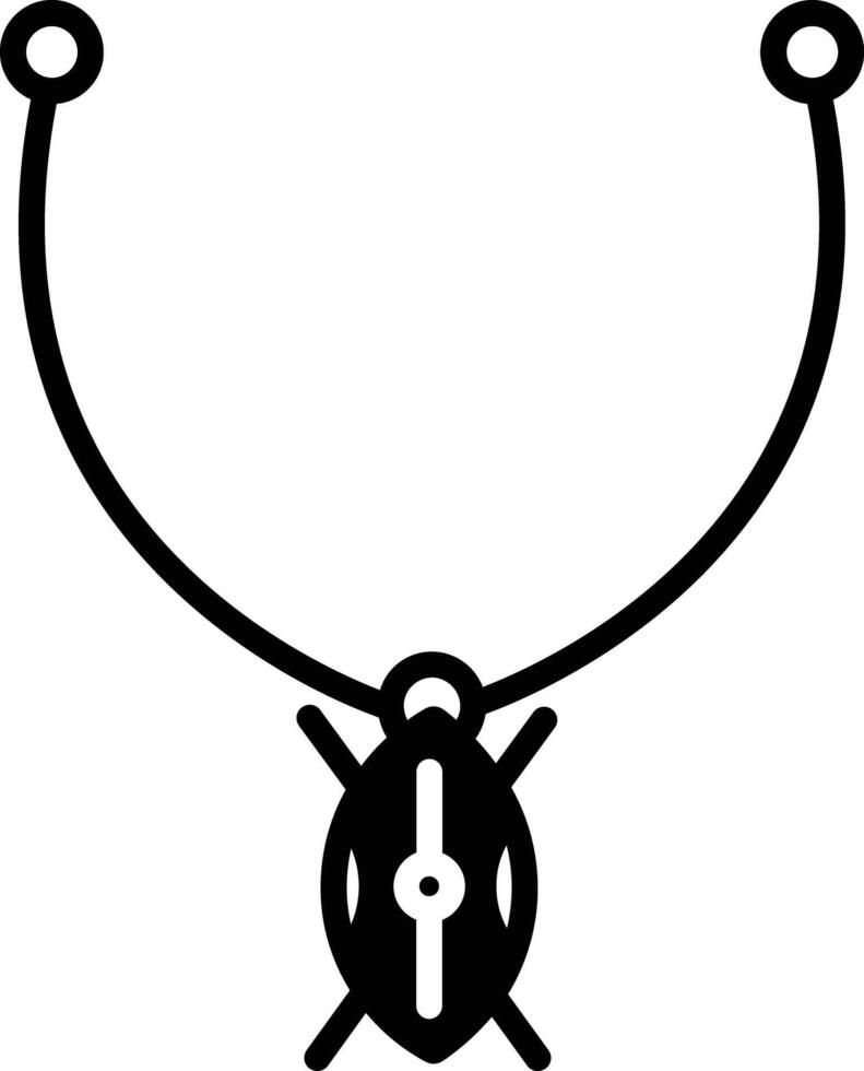 Necklace glyph and line vector illustration