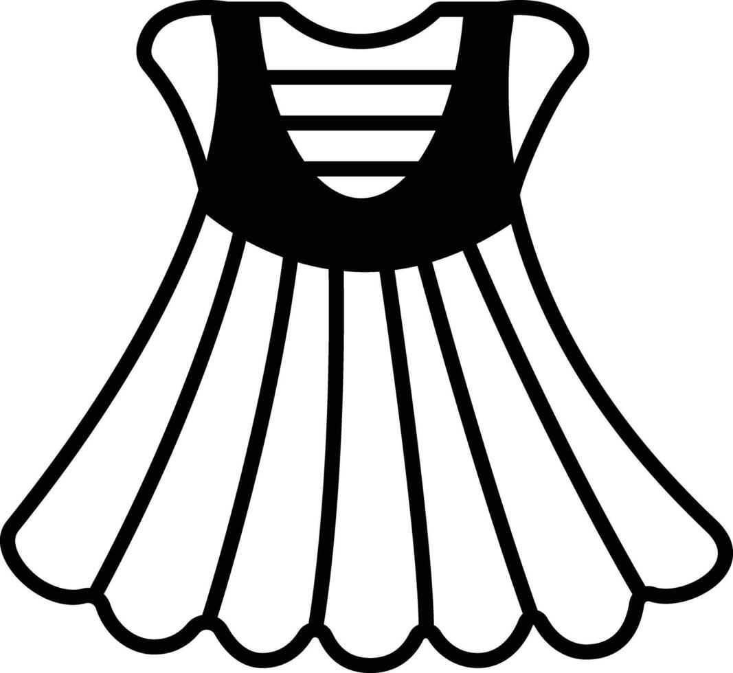 kids girl dress glyph and line vector illustration