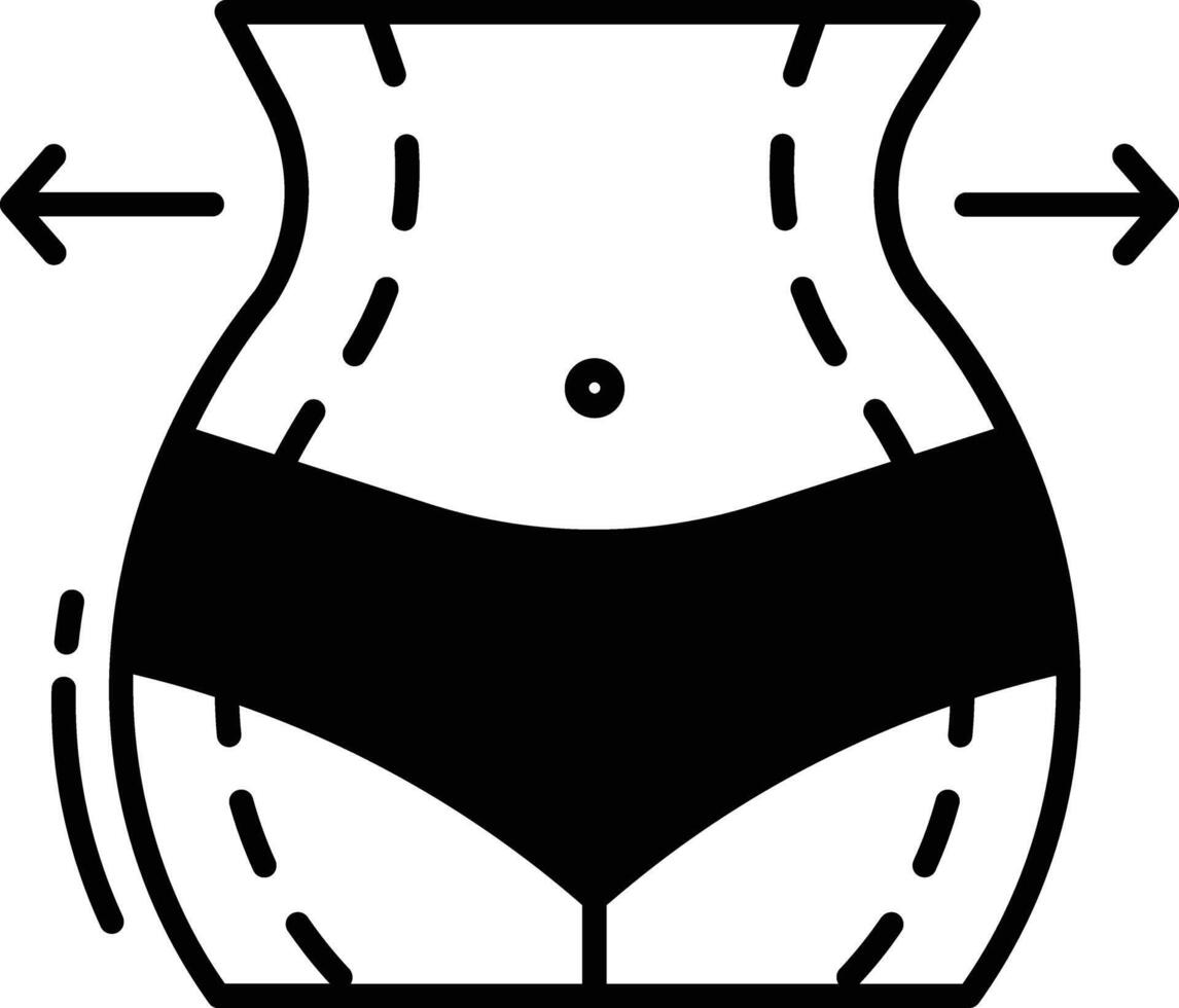 Weight Regain glyph and line vector illustration