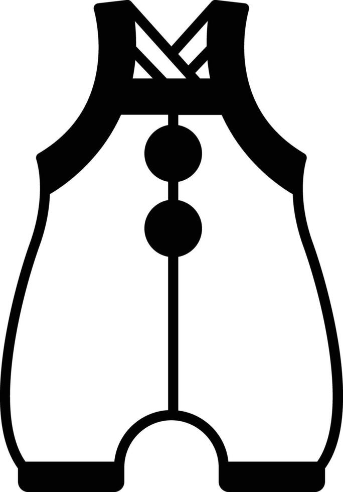 kids overalls dress glyph and line vector illustration