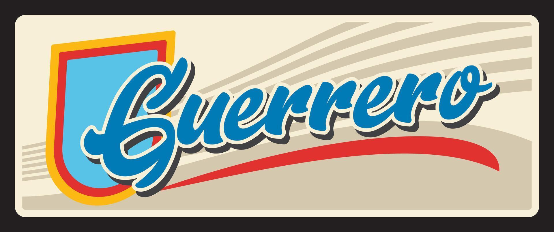 Estado libre y Soberano Guerrero, tin travel plate vector