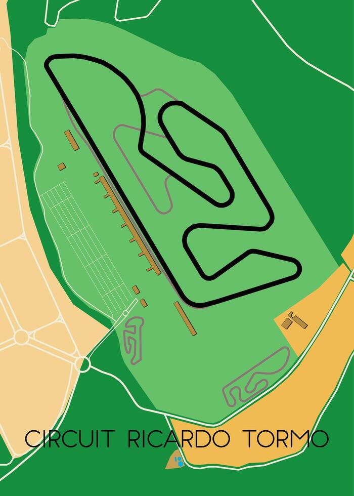Circuit Ricardo Tormo racing map poster art vector