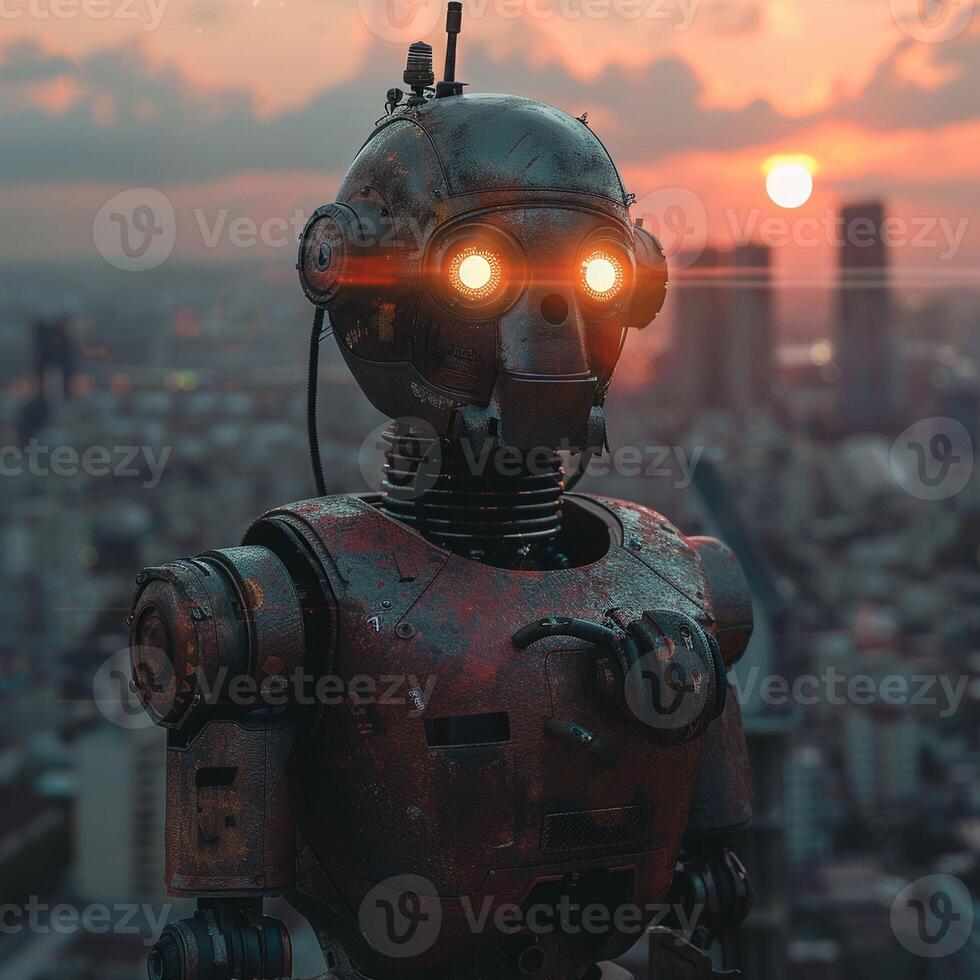 AI generated Robot Metal photo