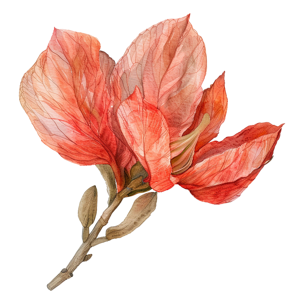 AI generated Musella flower watercolor isolated on transparent background png