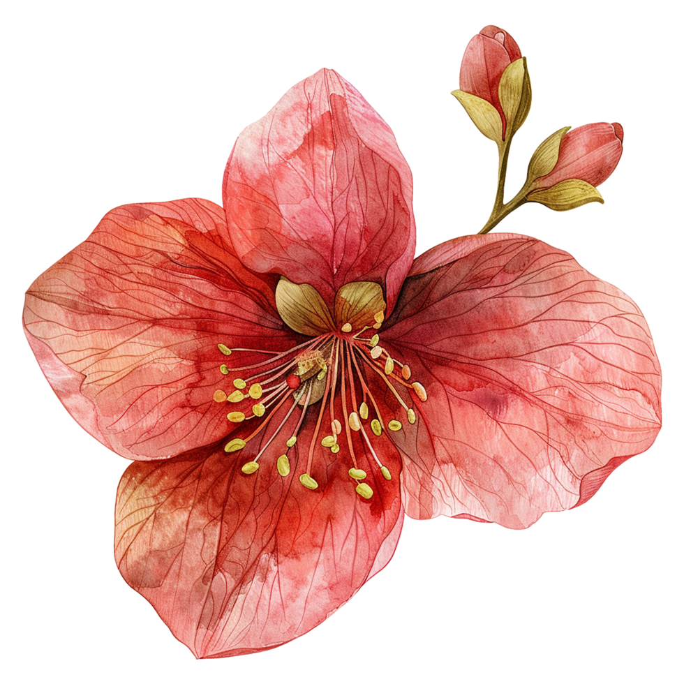 AI generated Musella flower watercolor isolated on transparent background png