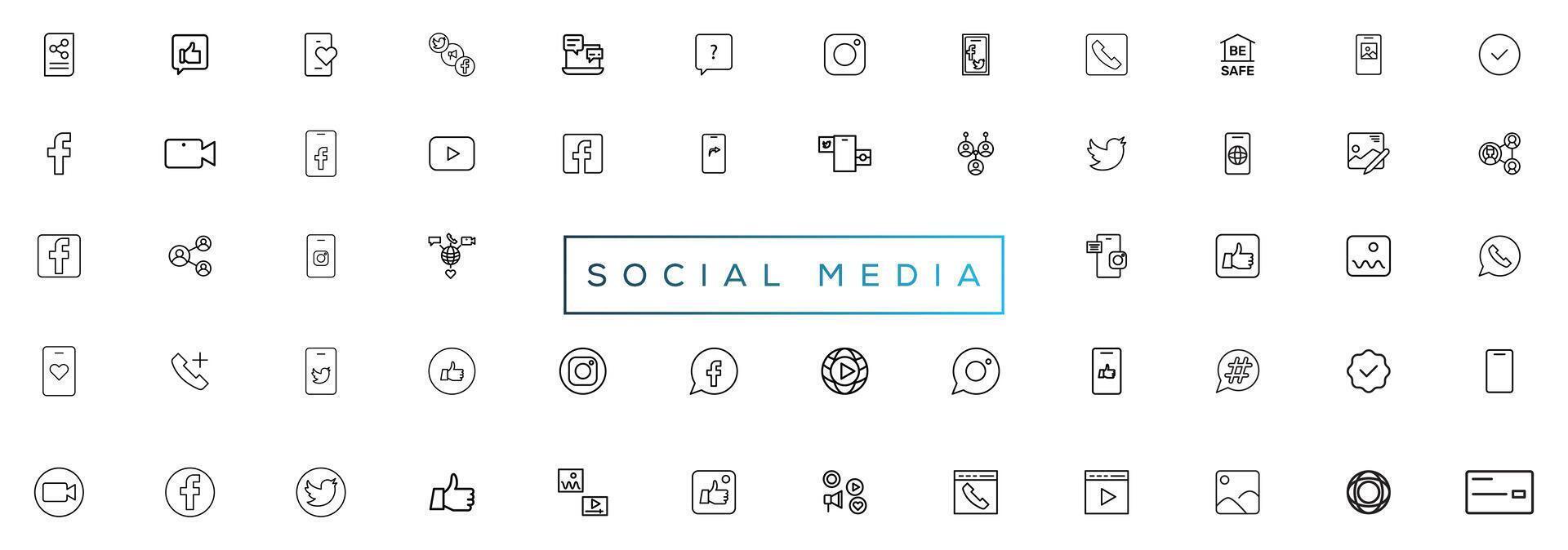 Facebook, gorjeo, instagram, YouTube, Snapchat, interés, que tal, Linkedin, periscopio, vimeo - colección de popular social medios de comunicación logo. social medios de comunicación iconos realista conjunto vector