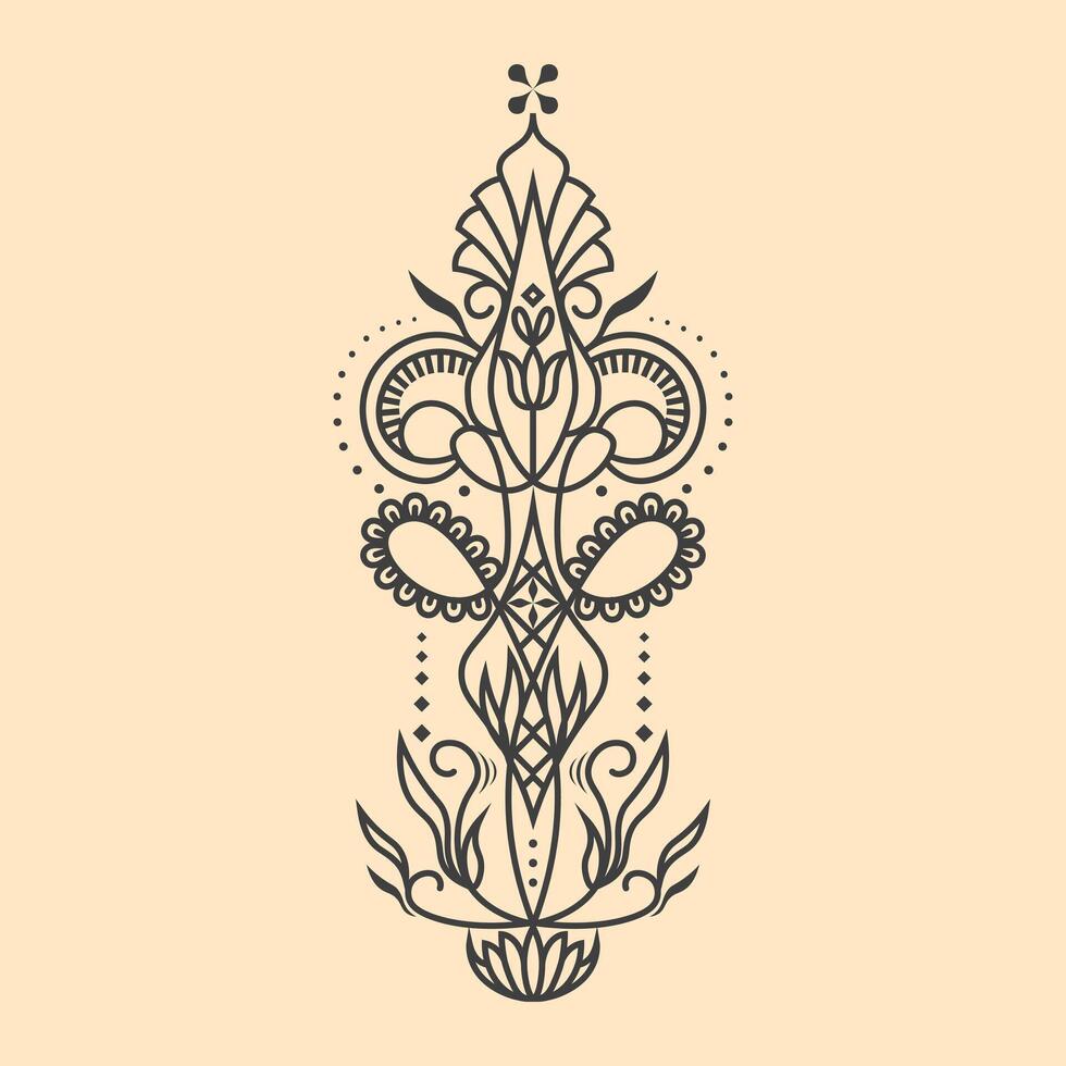 Vintage Ornamental Linework Illustration vector
