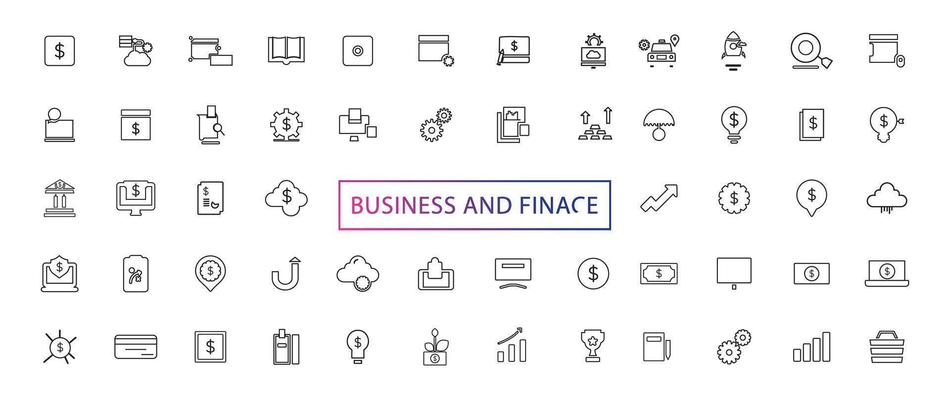 Business, ECommerce and Shopping thin line icons set. ECommerce, Shop, Online Shopping Editable Stroke icons collection. Shopping symbols set. vector