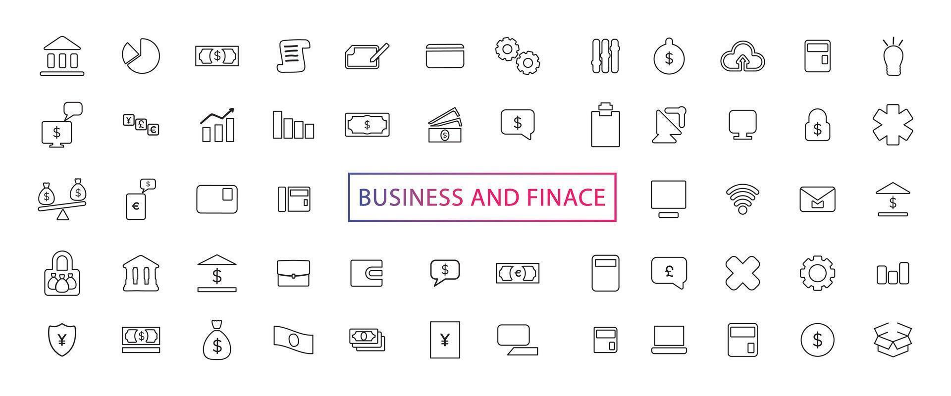 Business, ECommerce and Shopping thin line icons set. ECommerce, Shop, Online Shopping Editable Stroke icons collection. Shopping symbols set. vector