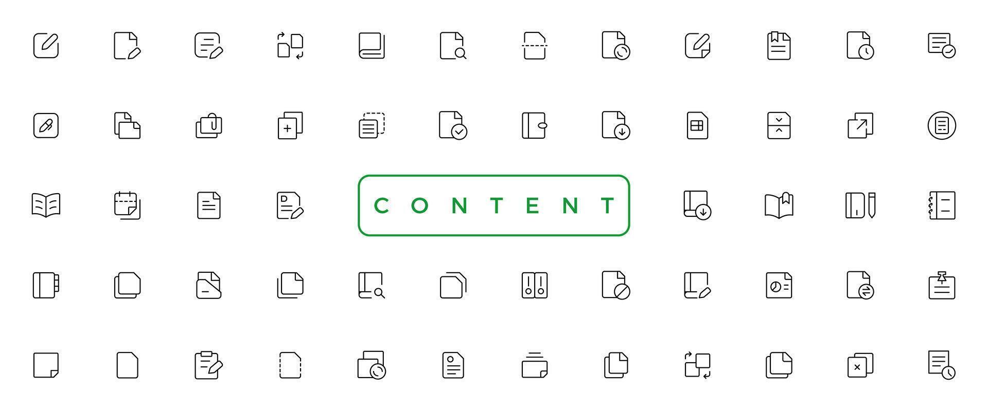 contenido sencillo concepto íconos colocar. contiene tal íconos como vector imagen, medios de comunicación, video, social contenido y más, lata ser usado para web, logo, ui o ux