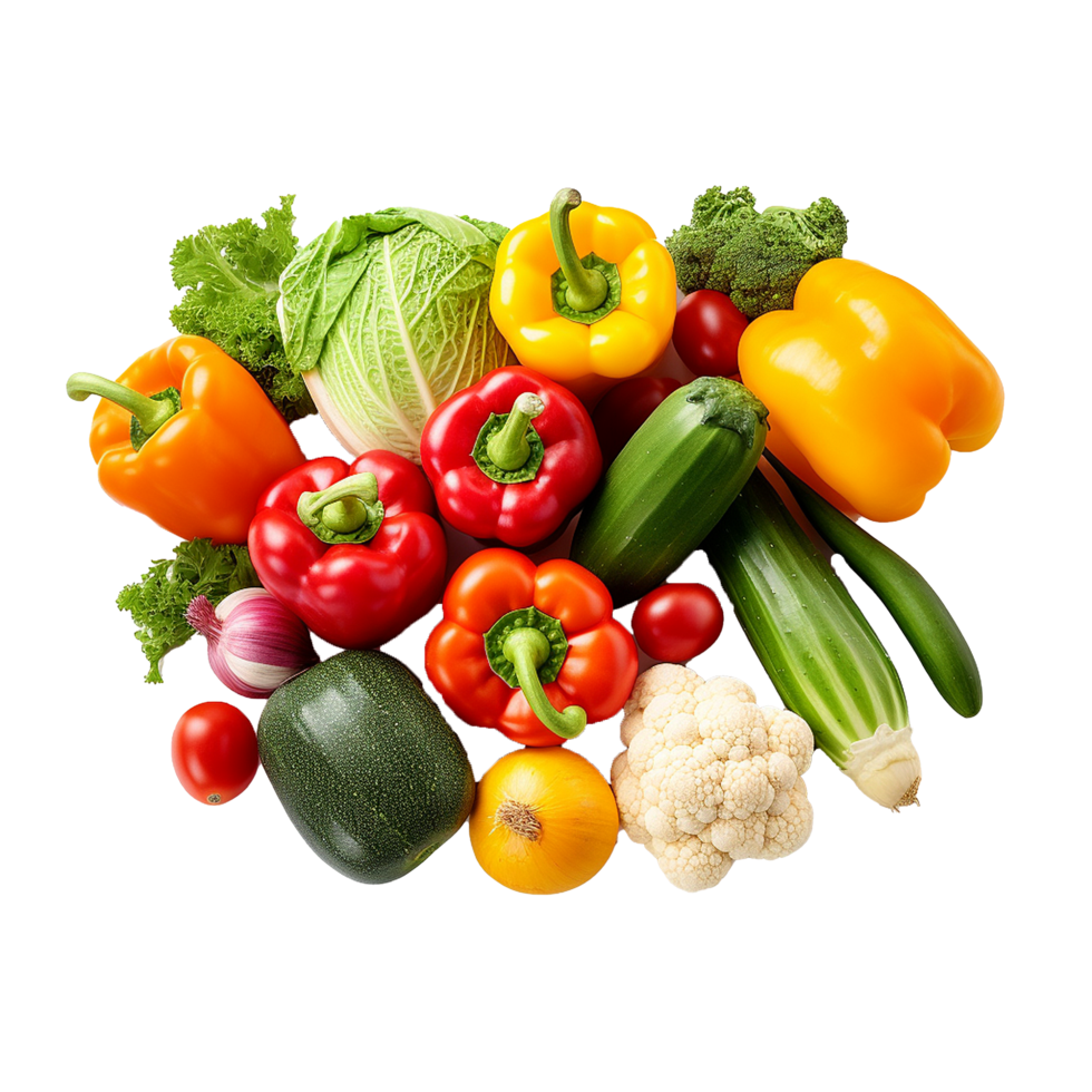 AI generated Mix of different vegetable png isolated on transparent background