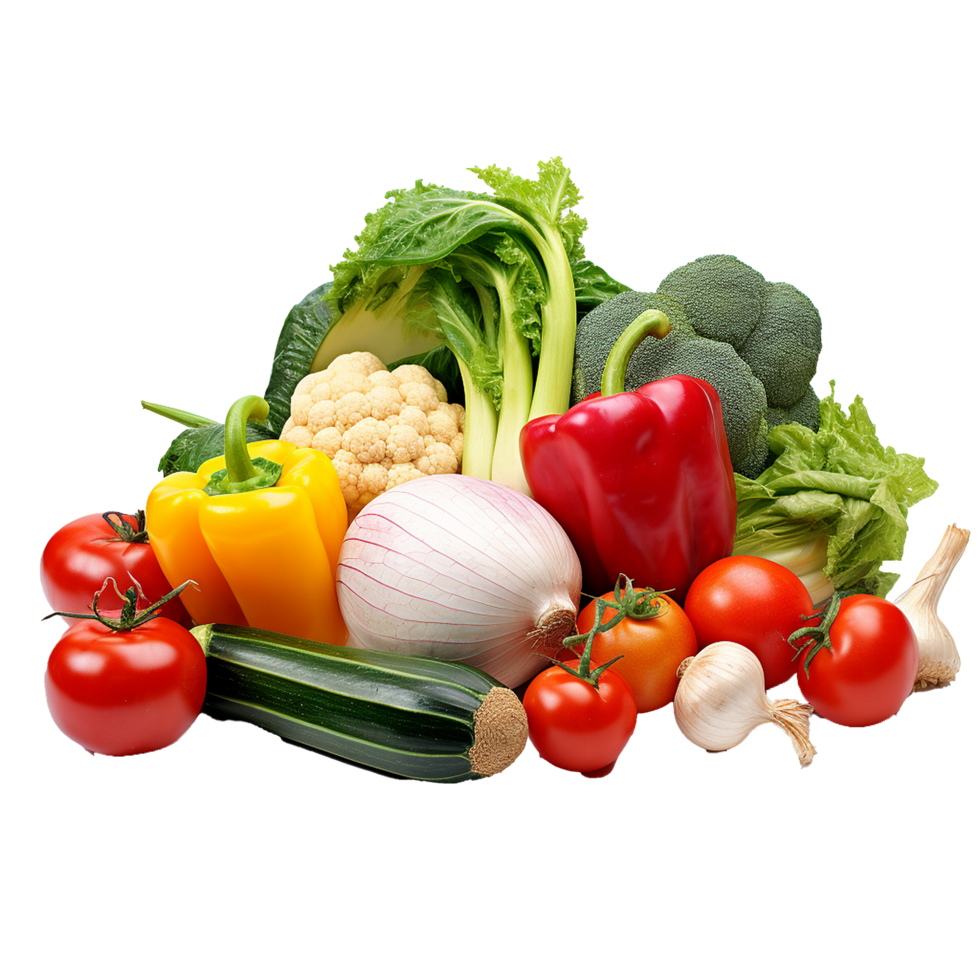 AI generated Mix of different vegetable png isolated on transparent background