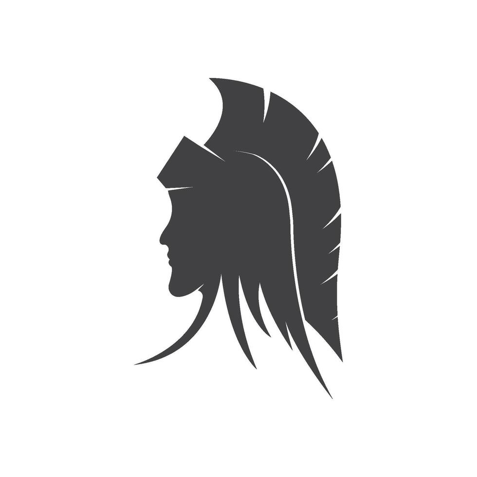 Silhouette of athena logo vector design