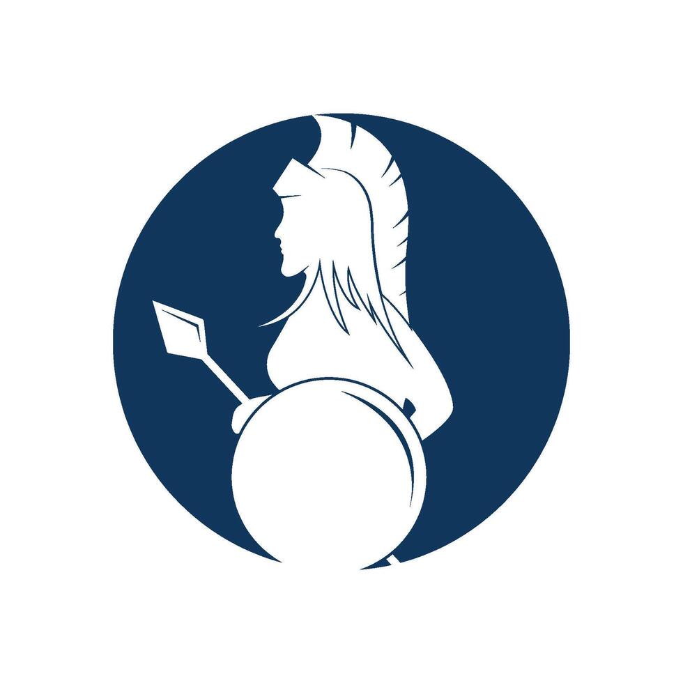 Silhouette of athena logo vector design