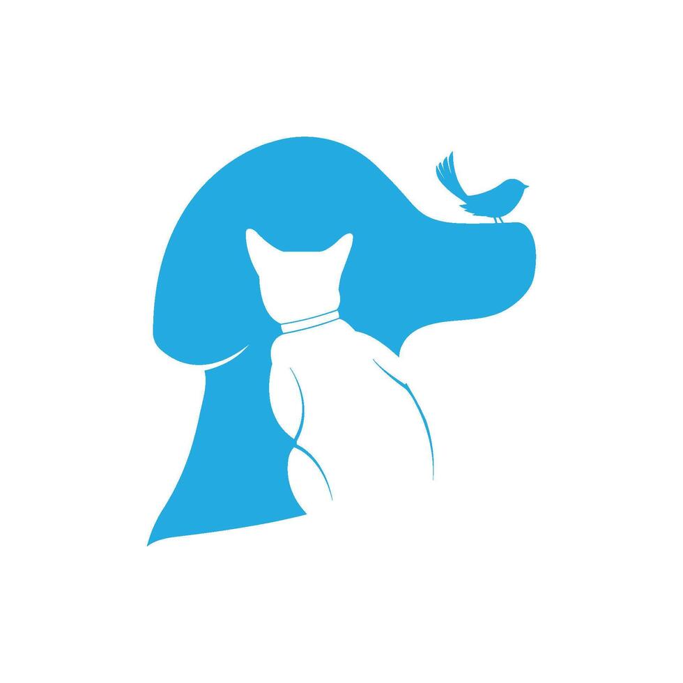 Pets animal vet clinic logo, Dog and cat health cherty logo vector