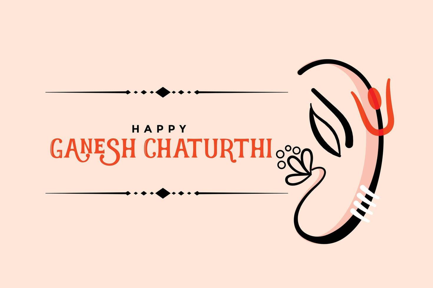 happy ganesh chaturthi creative greeting card design vector