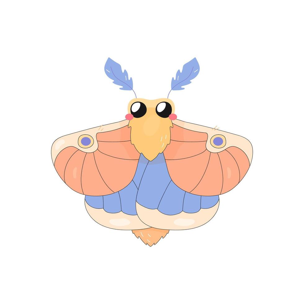 Dryocampa, cute maple moth, cartoon,concept for t-shirt print, design, on white background vector