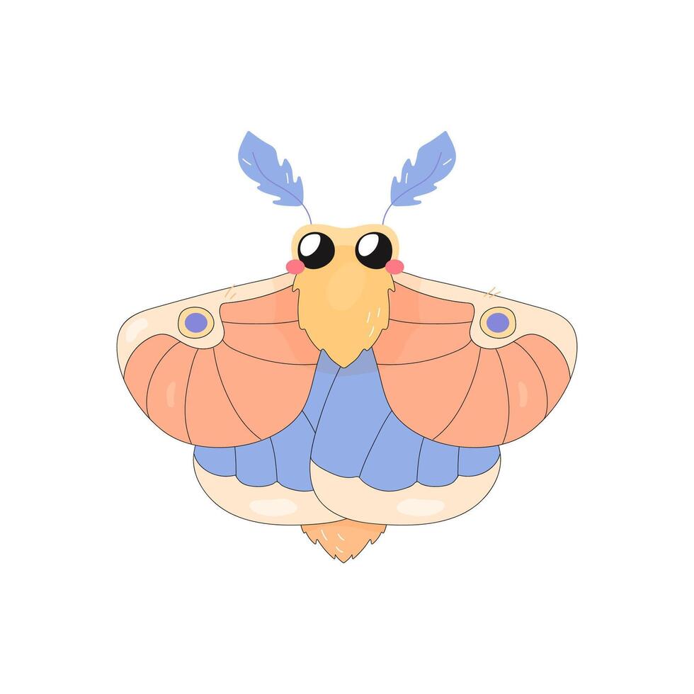 Dryocampa, cute maple moth, cartoon,concept for t-shirt print, design, on white background vector