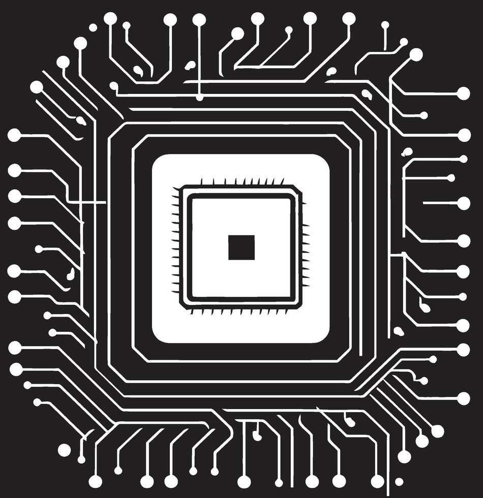 Digital Essence Iconic Vector Chip Expression ElectroMatrix Futuristic Emblematic Chip Artistry
