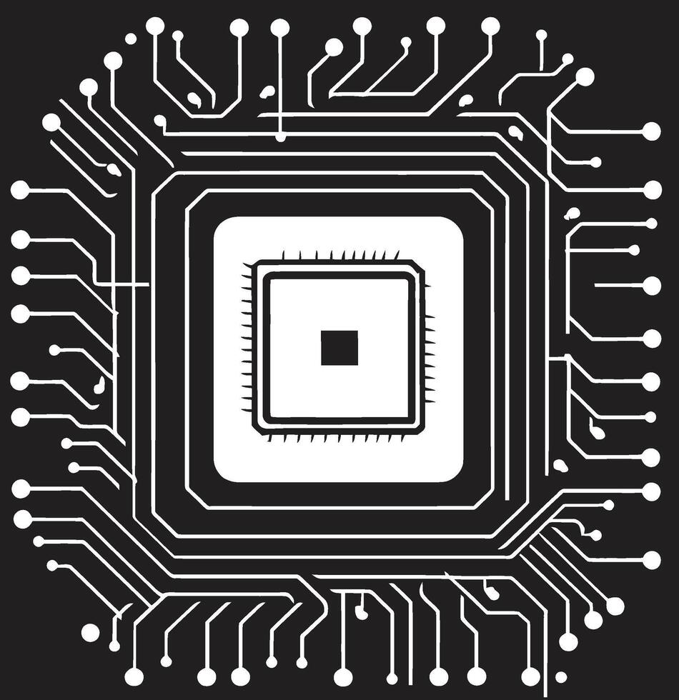 digital esencia icónico vector chip expresión electromatriz futurista emblemático chip arte