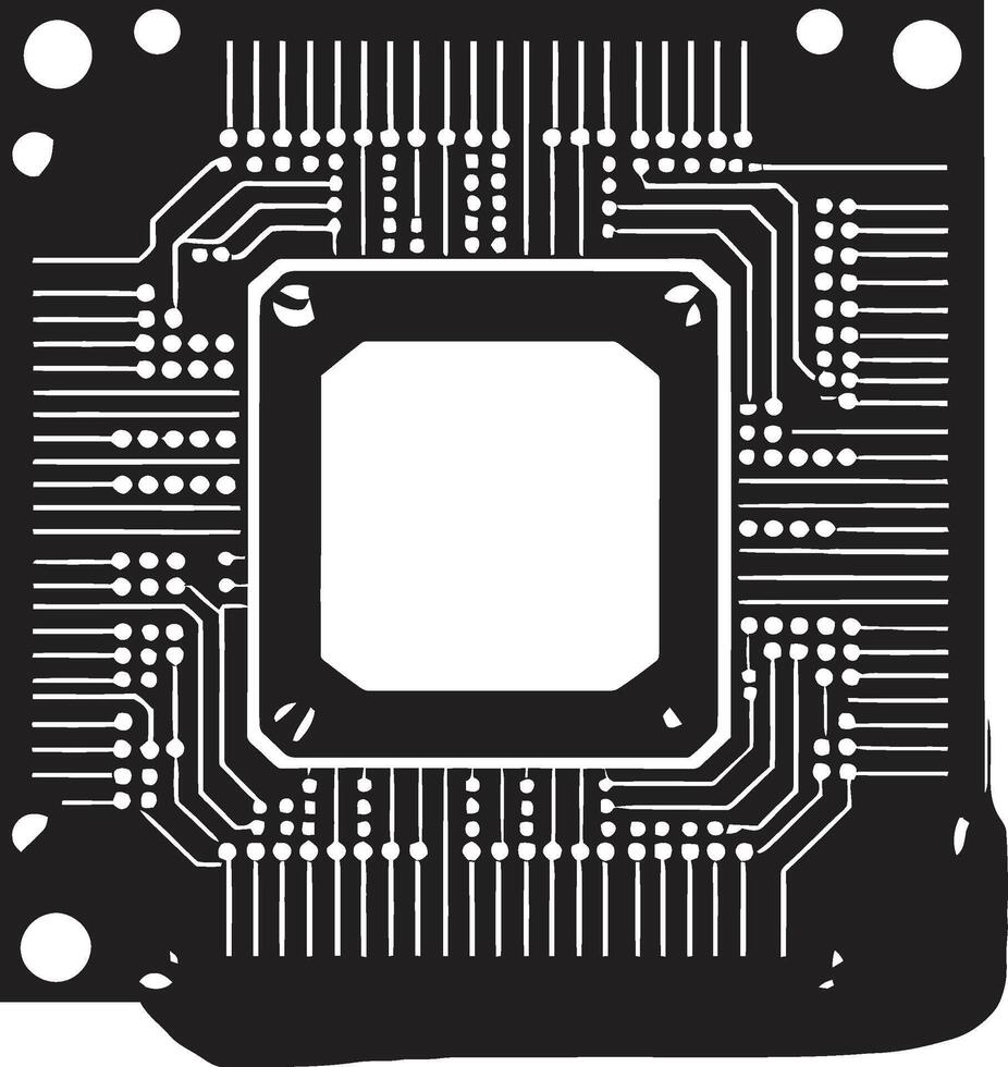 nanocircuito píxel Perfecto chip emblemático Arte digital esencia chip vector icono revelación