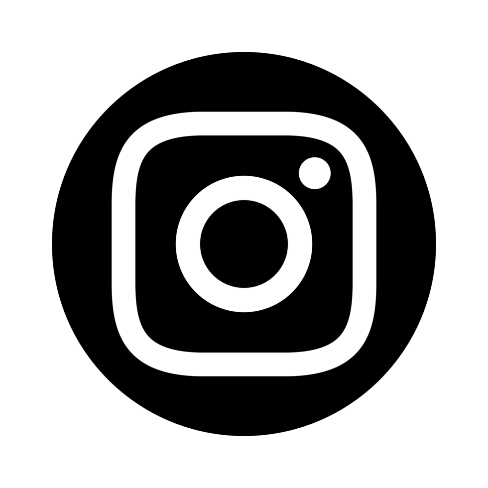 noir et blanc instagram logo sur cercle avec transparent Contexte png