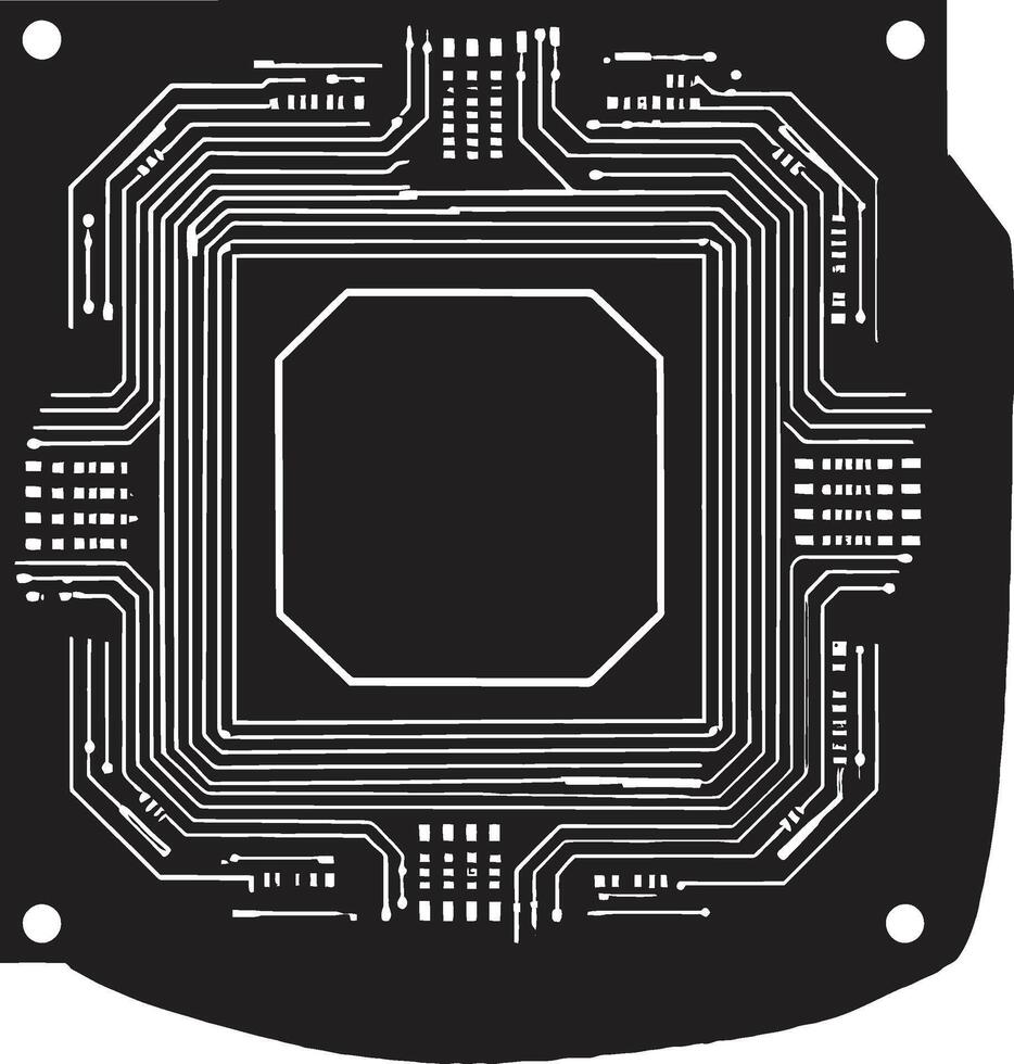 NanoCircuitry Precision in Pixels TechFlow Chip Vector Emblematic Design