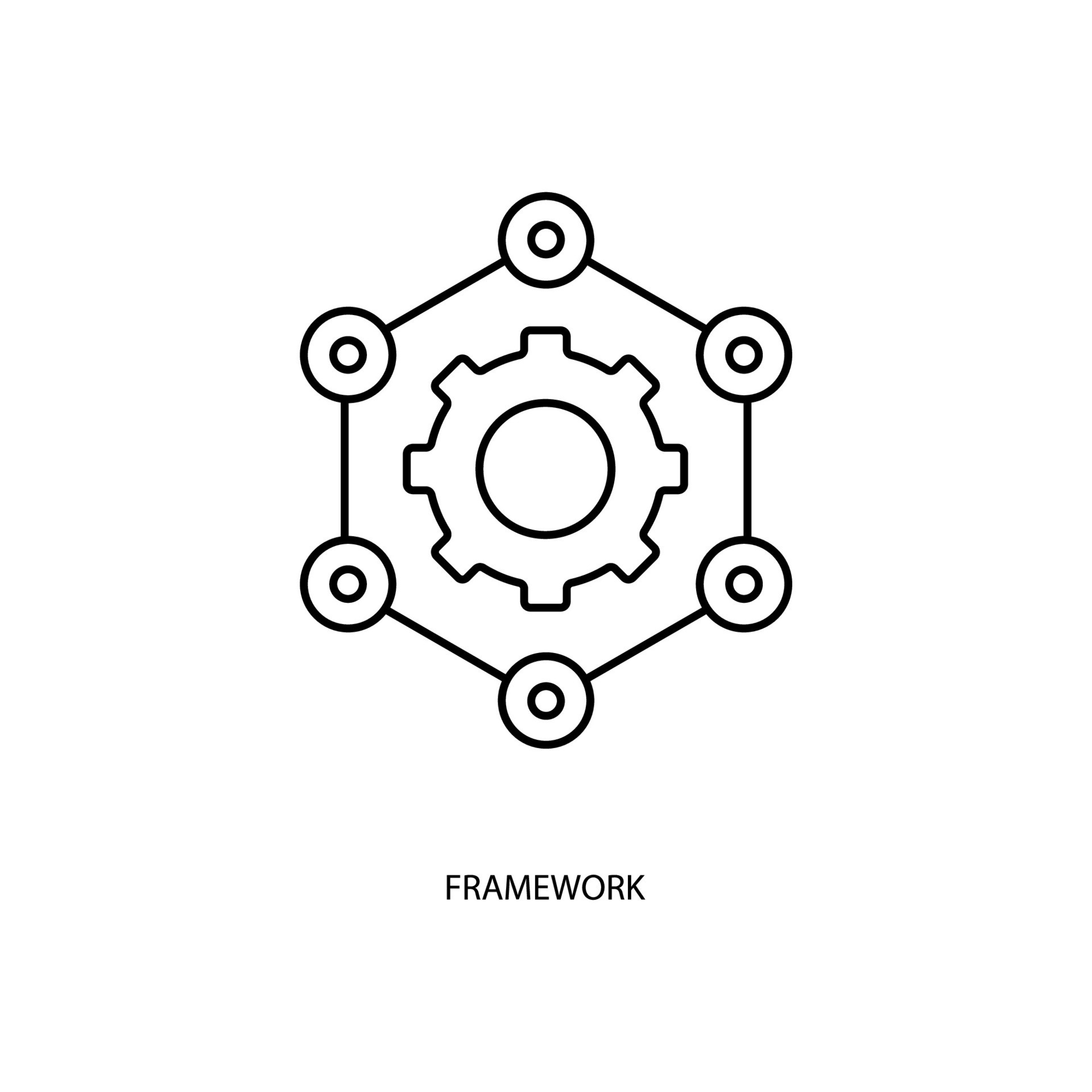 framework concept line icon. Simple element illustration.framework ...