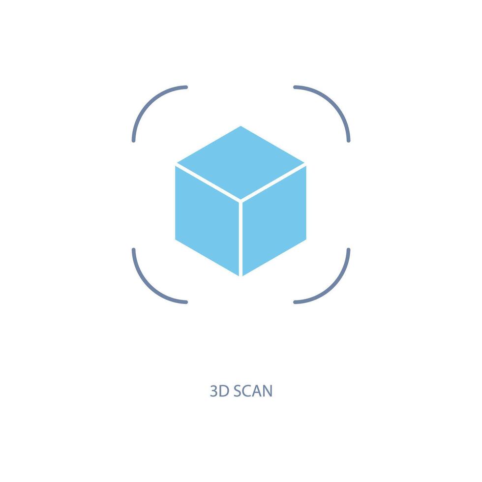 3d scan concept line icon. Simple element illustration. 3d scan concept outline symbol design. vector