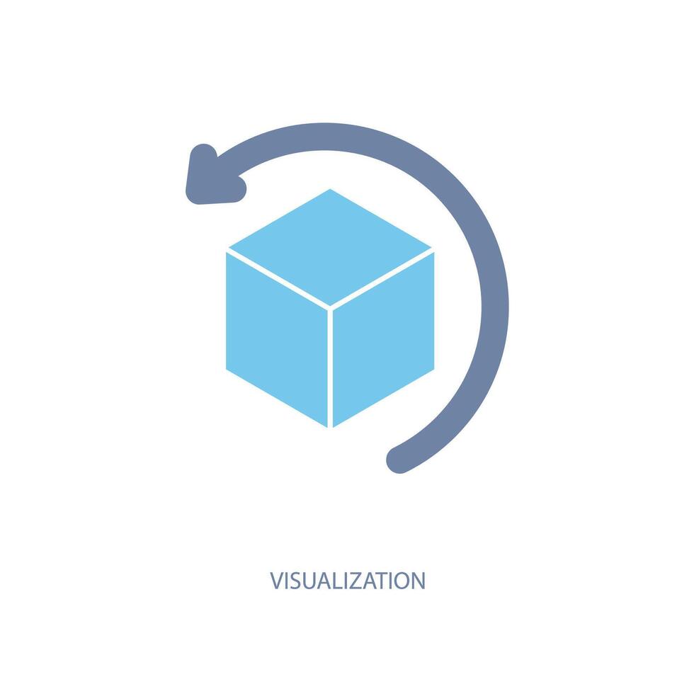 visualization concept line icon. Simple element illustration.visualization concept outline symbol design. vector