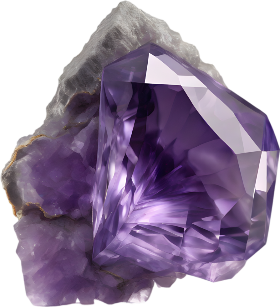 AI generated Amethyst stone, colorful gemstone clipart. png