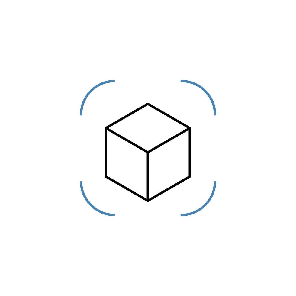 3d scan concept line icon. Simple element illustration. 3d scan concept outline symbol design. vector