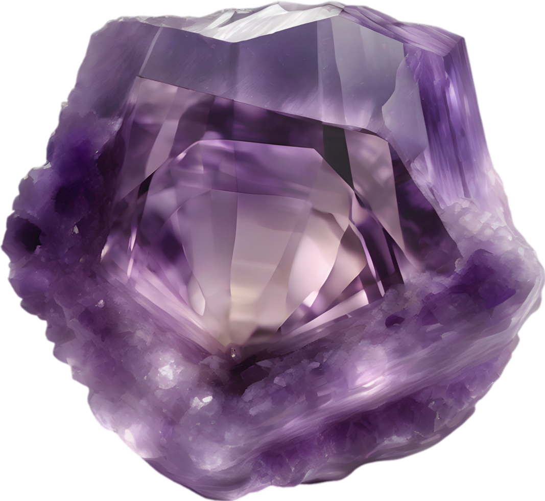 AI generated Amethyst stone, colorful gemstone clipart. png